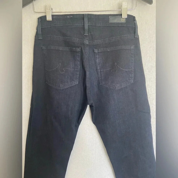 AG Anthropologie high rise Stevie Ankle dark denim straight ankle jeans Sz 27R - Picture 4 of 12